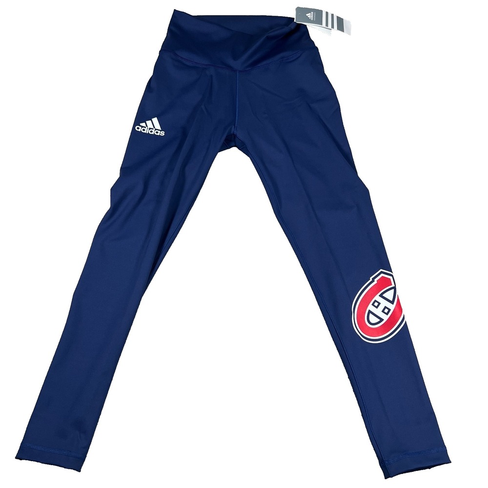 Adidas Aeroready Women's Small Blue Montreal Canadiens‎ Leggings NHL Hockey NWT